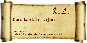 Konstantin Lajos névjegykártya